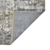 5' x 8' Gray and Ivory Abstract Power Loom Area Rug