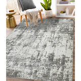 2' x 3' Gray and Ivory Abstract Power Loom Area Rug