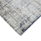 2' x 3' Gray and Gold Abstract Power Loom Area Rug