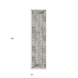 2' x 3' Gray and Gold Abstract Power Loom Area Rug