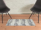 2' x 3' Blue and Gray Abstract Power Loom Area Rug