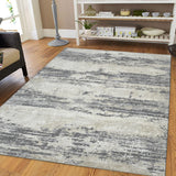 2' x 3' Blue and Gray Abstract Power Loom Area Rug