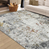 5' x 8' Blue and Gray Abstract Power Loom Area Rug