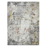 2' x 3' Gray and Ivory Abstract Power Loom Area Rug