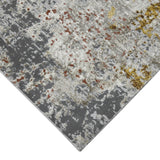 2' x 3' Gray and Ivory Abstract Power Loom Area Rug