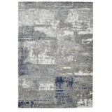 2' x 3' Gray and Blue Abstract Power Loom Area Rug