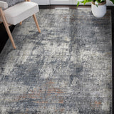 10' x 14' Gray and Ivory Abstract Power Loom Area Rug