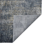 8' Gray and Orange Abstract Power Loom Runner Rug