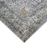 2' x 3' Gray and Ivory Oriental Power Loom Area Rug