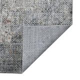 8' Gray and Ivory Abstract Power Loom Runner Rug