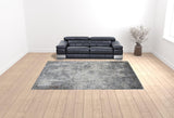 10' x 14' Gray and Ivory Abstract Power Loom Area Rug