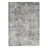 2' x 3' Gray and Orange Abstract Power Loom Area Rug