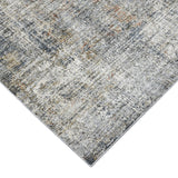 2' x 3' Gray and Orange Abstract Power Loom Area Rug