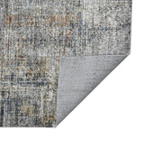 2' x 3' Gray and Orange Abstract Power Loom Area Rug