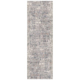 8' Gray and Orange Abstract Power Loom Runner Rug