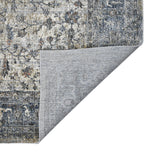 8' Gray and Ivory Oriental Power Loom Runner Rug