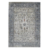 5' x 8' Gray and Ivory Oriental Power Loom Area Rug