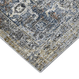 5' x 8' Gray and Ivory Oriental Power Loom Area Rug