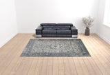 10' x 14' Gray and Ivory Oriental Power Loom Area Rug