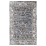 2' x 3' Gray and Brown Oriental Power Loom Area Rug