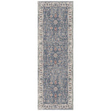 8' Gray and Brown Oriental Power Loom Runner Rug