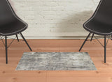 2' x 3' Gray and Beige Abstract Power Loom Area Rug