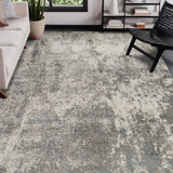 2' x 3' Gray and Beige Abstract Power Loom Area Rug