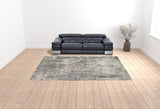 9' x 12' Gray and Beige Abstract Power Loom Area Rug