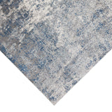 9' x 12' Blue and Gray Abstract Power Loom Area Rug