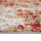 2' x 3' Gray and Red Abstract Power Loom Area Rug