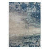 2' x 3' Blue and Gray Abstract Power Loom Area Rug