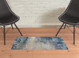 2' x 3' Blue and Gray Abstract Power Loom Area Rug