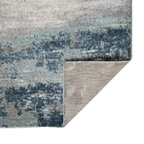 2' x 3' Blue and Gray Abstract Power Loom Area Rug