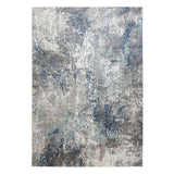 9' x 12' Gray and Blue Abstract Power Loom Area Rug