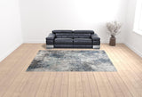 9' x 12' Gray and Blue Abstract Power Loom Area Rug