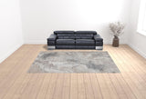 9' x 12' Gray and Beige Abstract Power Loom Area Rug