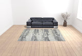 9' x 12' Gray and Blue Abstract Power Loom Area Rug