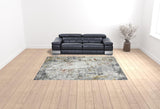 9' x 12' Gray and Ivory Abstract Power Loom Area Rug