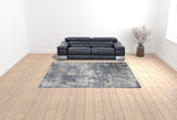 9' x 12' Gray and Blue Abstract Power Loom Area Rug