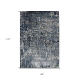 9' x 12' Gray and Blue Abstract Power Loom Area Rug