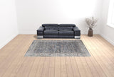 9' x 12' Gray and Brown Oriental Power Loom Area Rug