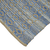 8' x 10' Blue and Brown Geometric Flatweave Handmade Area Rug