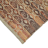 5' x 8' Brown and Red Geometric Flatweave Handmade Area Rug