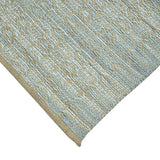 5' x 8' Blue and Brown Geometric Flatweave Handmade Area Rug