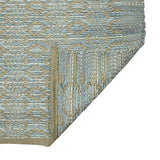 5' x 8' Blue and Brown Geometric Flatweave Handmade Area Rug