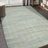 5' x 8' Blue and Brown Geometric Flatweave Handmade Area Rug