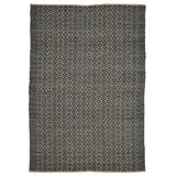 5' x 8' Black and Tan Geometric Flatweave Handmade Area Rug