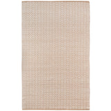 5' x 8' White and Natural Geometric Flatweave Handmade Area Rug