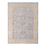 2' x 3' Purple and Ivory Oriental Power Loom Distressed Area Rug