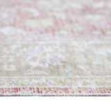 2' x 3' Green and Pink Medallion Power Loom Distressed Area Rug